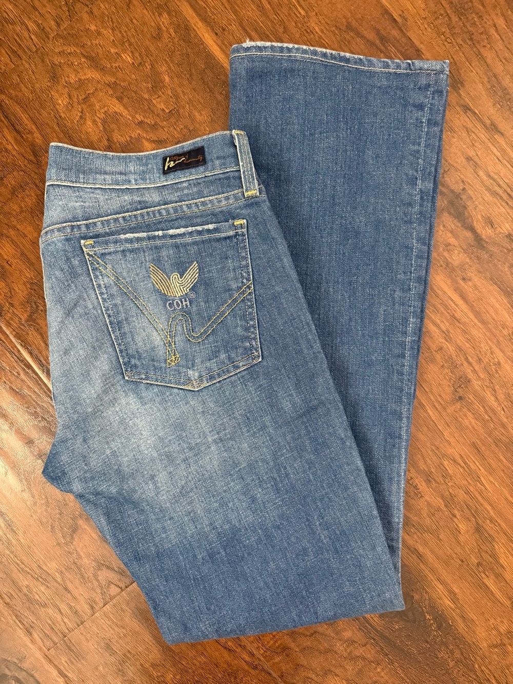 Citizens Of Humanity Medium Blue Bootcut Jeans with Embroidered Back Pocket
